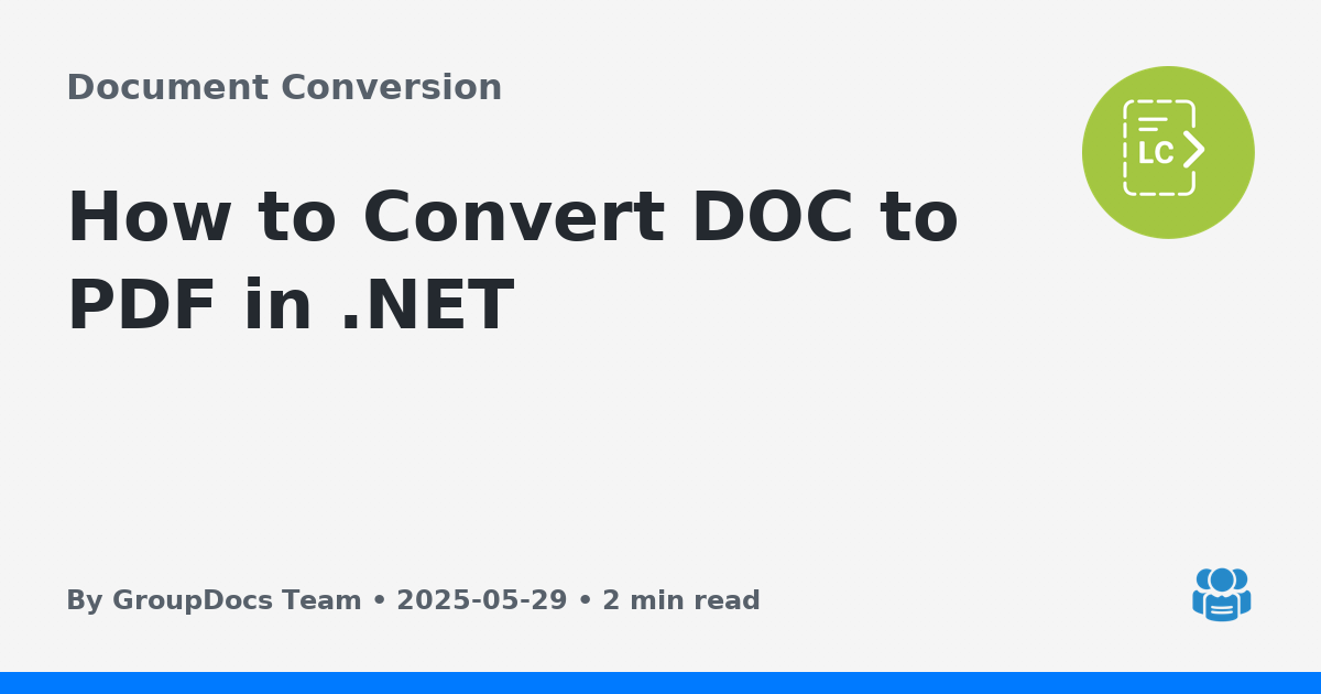 How to Convert DOC to PDF in .NET