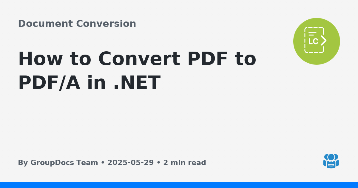 How to Convert PDF to PDF/A in .NET