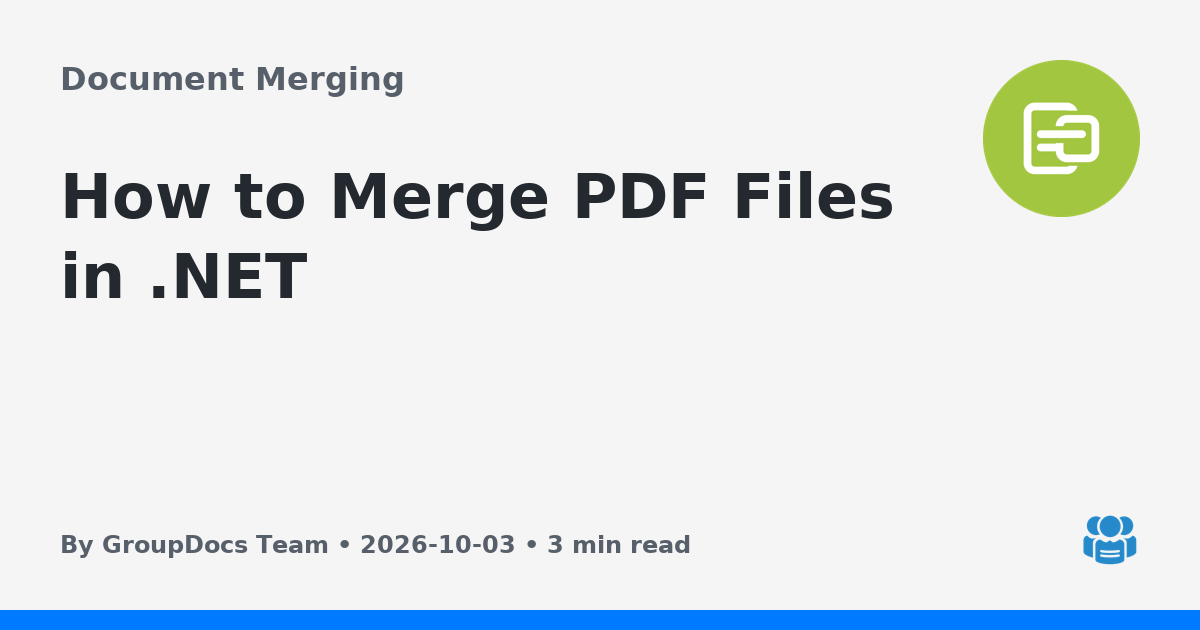 How to Merge PDF Files in .NET