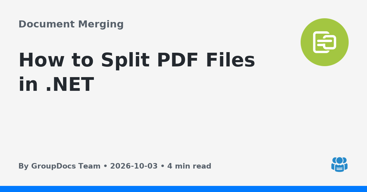 How to Split PDF Files in .NET
